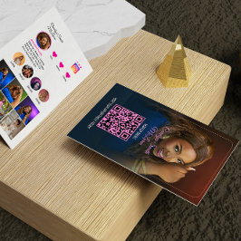 Cartão De Visita Hot Pink Instagram QR Code Business Card for Braid