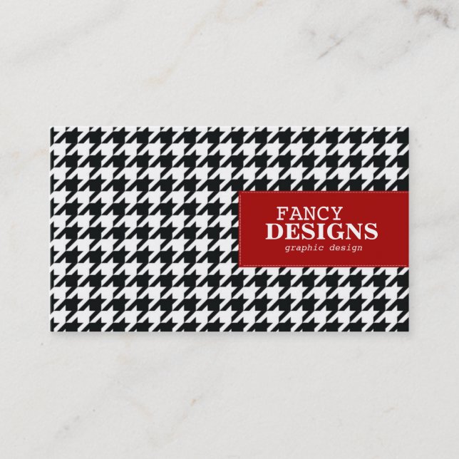 Cartão De Visita Houndstooth à moda (Frente)