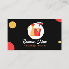 Cartão De Visita House Cleaning Services Business Card Black