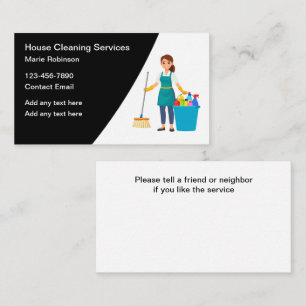 Cartão De Visita House Clearing Maid Service Modern