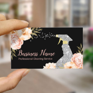 Cartão De Visita House Clearing Maid Service Vintage Floral