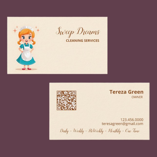Cartão De Visita House Maid Housekeeper (Housemaid Business Cards)