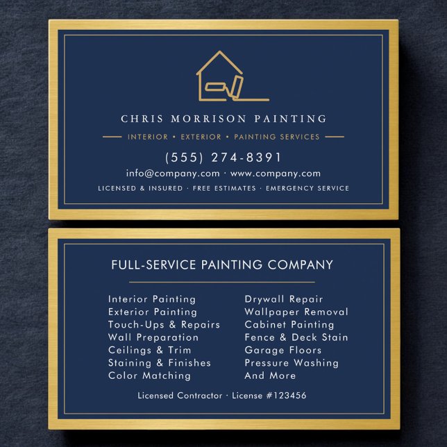 Cartão De Visita House Painter Contractor Painting Service (Criador carregado)