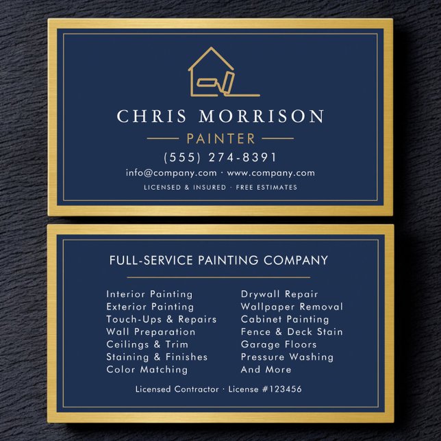 Cartão De Visita House Painter Metallic Painting Service (Criador carregado)