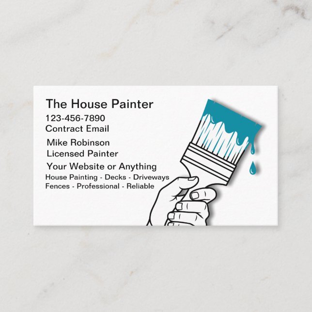 Cartão De Visita House Painter Unique Modern Business Cards (Frente)
