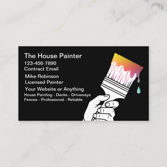 Cartão De Visita House Painter Unique Modern Business Cards (Frente)