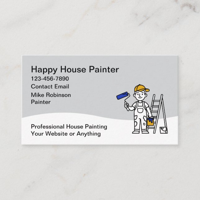 Cartão De Visita House Painting Service Business Cards (Frente)
