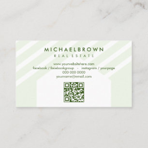 Cartão De Visita House Roof Real Estate Qr Code