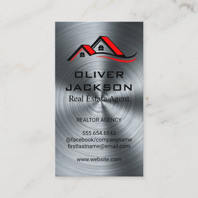 Cartão De Visita House Roof Top | Fundo metálico (Frente)