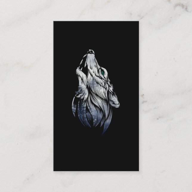 Cartão De Visita Howling Wolf Forest Animal Wolves Art (Frente)