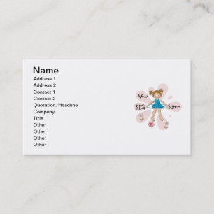 Cartão De Visita Hula Hoop Nova Irmã Grande