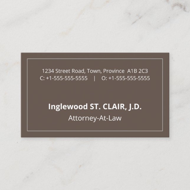 Cartão de visita humilde, minimalista, profissiona (Frente)