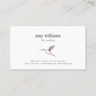 Cartão De Visita Hummingbird illustration feminine artistic card