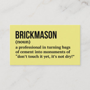 Cartão De Visita Humor de Definição do Construtor de tijolos