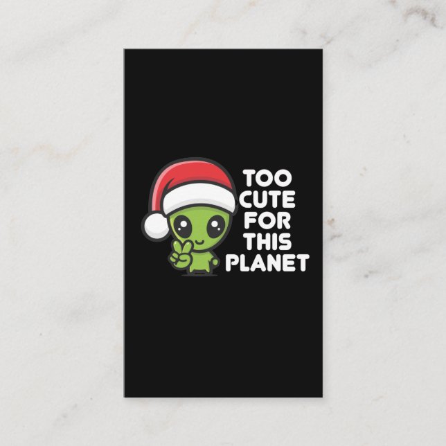 Cartão De Visita Humor Extraterrestre, Alienígena de Natal bonita (Frente)