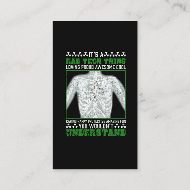 Cartão De Visita Humor radiológico da Piada de tecnologia Rad engra (Frente)