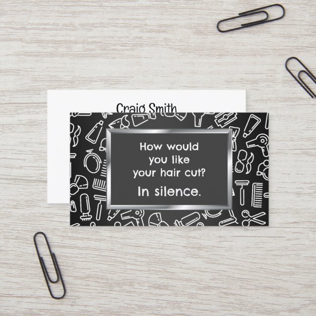 Cartão De Visita Humorável 💇 Barber (Frente/Verso In Situ)