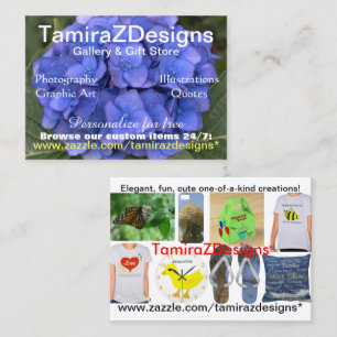 Cartão de Visita Hydrangea Azul TamiraZDesigns