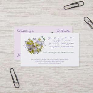 Cartão De Visita Hydrangeas em uma Design de Coração Cortado de D