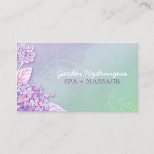 Cartão De Visita Hydrangeas Modernas Spa + Massagem
