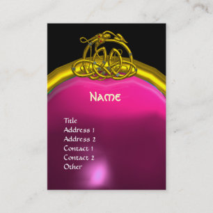 Cartão De Visita HYPER DRAGON AMETIST MONOGRAMA rosa púrpura amare