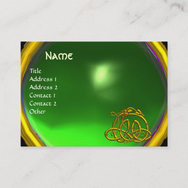 Cartão De Visita HYPER DRAGON EMERALD, verde brilhante (Frente)