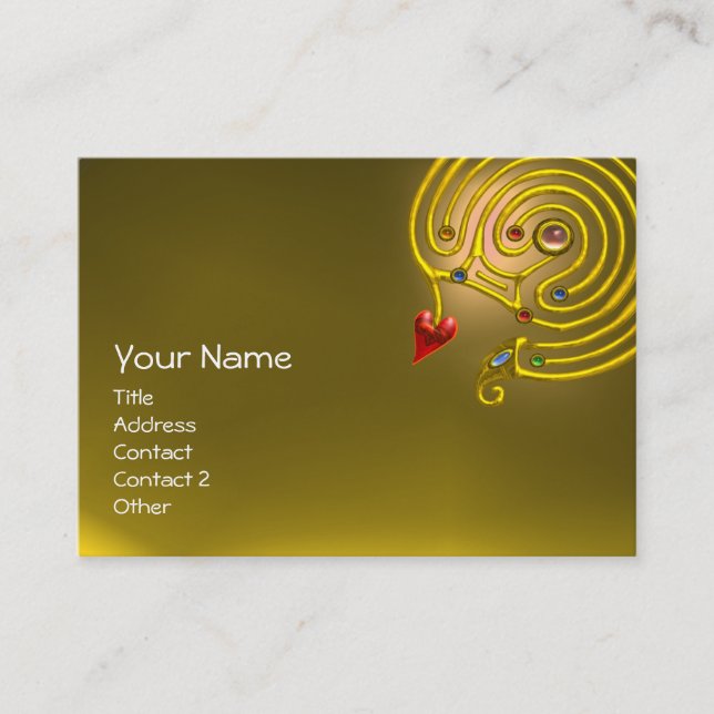 Cartão De Visita HYPER LABYRINTH TOPAZ, amarelo vermelho (Frente)