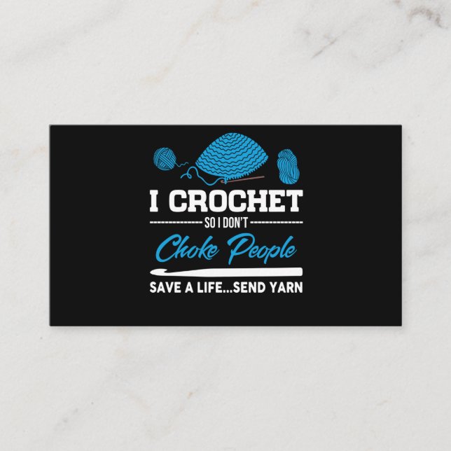 Cartão De Visita I Crochet Choke Pessoas Salvem Uma Vida Enviar Yar (Frente)
