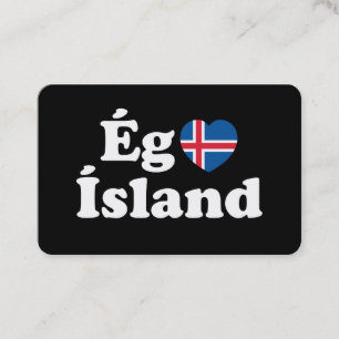 Cartão De Visita I Heart (Love) Islândia [Ég Elska Ísland] Islandês