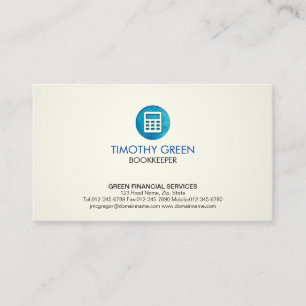 Cartão De Visita Ícone Azul de Calculadora de Serviços Financeiro