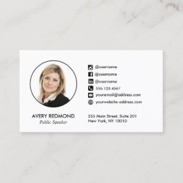 Cartão De Visita Ícone de Adição Profissional de Foto de Mídia Soci