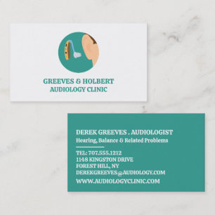 Cartão De Visita Ícone de Audiologia, Audiologista, Clínica Audioló