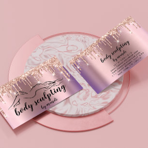 Cartão De Visita Ícone de Beleza de Agrupamento de Corpo Glitter Dr