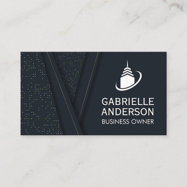 Cartão De Visita Ícone de Construção do Sky Scraper (Frente)