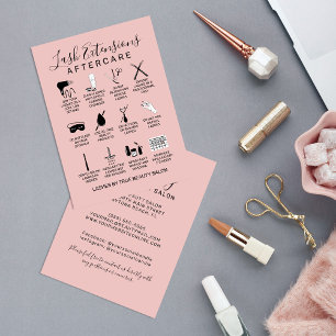 Cartão De Visita Ícone de Extensões Lash Rosa Simples