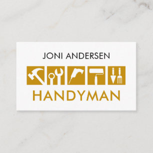 Cartão De Visita Ícone de Ferramentas Criativas de Mão de Obra Espe