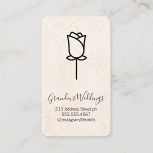 Cartão De Visita Ícone de Flor Elegante