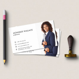 Cartão De Visita Ícone de Foto Vertical Profissional Mínimo