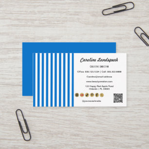 Cartão De Visita Ícone de Mídia Social com Código QR de Listras Bra