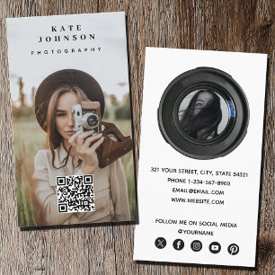 Cartão De Visita Ícone de Mídia Social de Código QR para fotografia