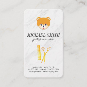 Cartão De Visita Ícone de pedra de mármore do cão da preparaçã