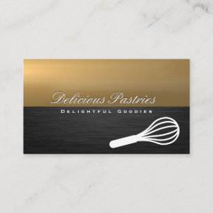 Cartão De Visita Ícone de Whisk  Dourado metal escuro