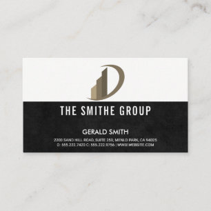 Cartão De Visita Ícone do Realtor   Textura negra