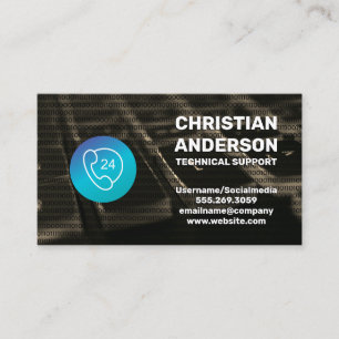 Cartão De Visita Ícone do telefone 24   Serviço técnico