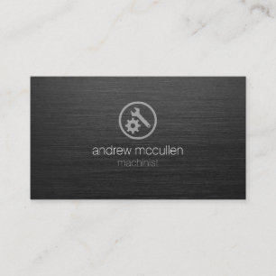 Cartão De Visita Ícone Escuro De Engrenho Machinista
