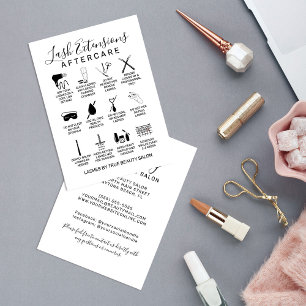 Cartão De Visita Ícone Simples de Extensões Pretas de Lash Preto