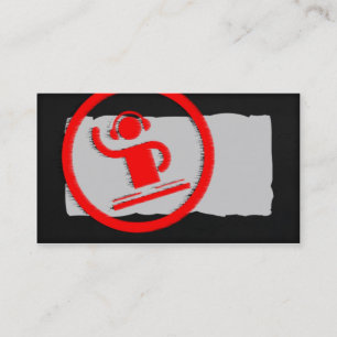 Cartão De Visita Ícone vermelho exclusivo da tabela de giro do dj