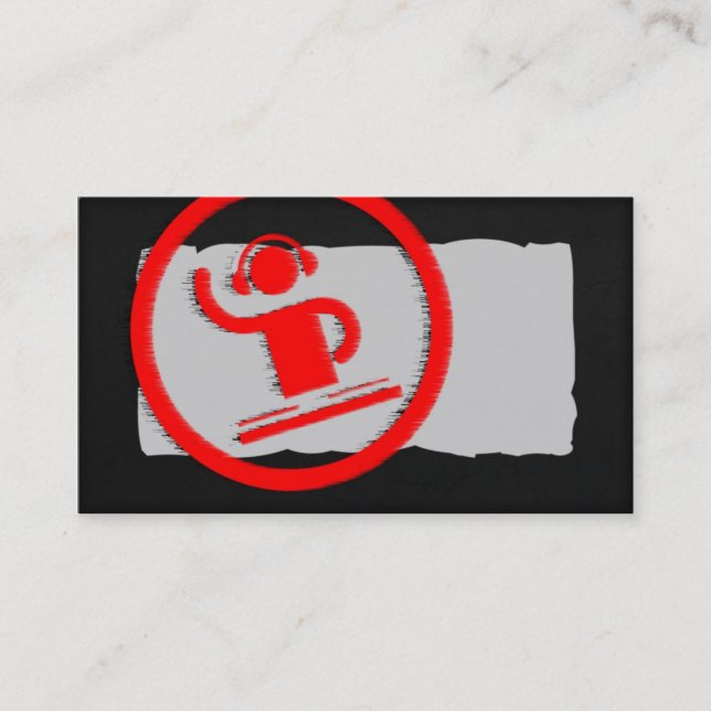 Cartão De Visita Ícone vermelho exclusivo da tabela de giro do dj (Frente)