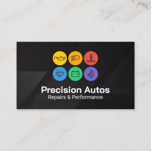 Cartão De Visita Ícones Automotivos   Oficina Mecânica de Reparos d