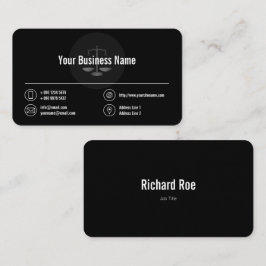 Cartão De Visita Ícones brancos do logotipo comercial preto clássic